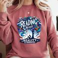 Introvert Reader Bibliofile Bookworm Loves Books Comfort Colors Sweatshirt Crimson