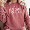 Introvert Sarcastic 99 Chance I Don't Care Antisocial Comfort Colors Sweatshirt Crimson