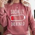 Introvert Socially Drained Battery Comfort Colors Sweatshirt Crimson Introvert Socially Drained Battery Comfort Colors Sweatshirt Crimson