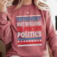 Introvert But Willing To Discuss Politics USA Elections 2024 Comfort Colors Sweatshirt Crimson