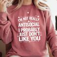 Introverted I'm Not Really Antisocial I Probably Comfort Colors Sweatshirt Crimson