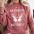 Introverted Introvert Antisocial Butterfly Comfort Colors Sweatshirt Crimson