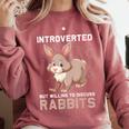Introverted Rabbits Bunny Lover Rabbit Introvert Comfort Colors Sweatshirt Crimson