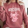 Introverted But Willing To Discuss Axolotl Salamander Comfort Colors Sweatshirt Crimson