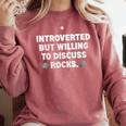 Introverted But Willing To Discuss Rocks Rock Collecting Comfort Colors Sweatshirt Crimson Introverted But Willing To Discuss Rocks Rock Collecting Comfort Colors Sweatshirt Crimson