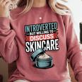 Introverted But Willing Discuss Skincare Comfort Colors Sweatshirt Crimson Introverted But Willing Discuss Skincare Comfort Colors Sweatshirt Crimson