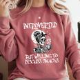 Introverted But Willing To Discuss Snacks Coffee Premium Comfort Colors Sweatshirt Crimson