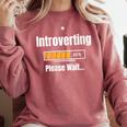 Introverting Please Wait Humor Sarcastic Geek Gamer Jokes Comfort Colors Sweatshirt Crimson