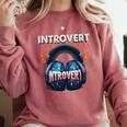 Introvert's Best Friend Noise-Canceling Headphones Comfort Colors Sweatshirt Crimson Introvert's Best Friend Noise-Canceling Headphones Comfort Colors Sweatshirt Crimson