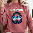 Introvert's Best Friend Noise-Canceling Headphones Comfort Colors Sweatshirt Crimson