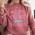 Introverts I'm Fluent In Silence And Eye-Rolls Comfort Colors Sweatshirt Crimson Introverts I'm Fluent In Silence And Eye-Rolls Comfort Colors Sweatshirt Crimson