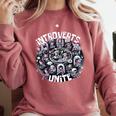 Introverts Unite Quirky Solitude Comfort Colors Sweatshirt Crimson