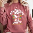 Introverts Unite Separately Own Homes Emblem Comfort Colors Sweatshirt Crimson