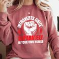 Introverts Unite Separately In Your Own Homes Saying Comfort Colors Sweatshirt Crimson