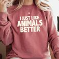 I Just Like Animals Better I Introvert Comfort Colors Sweatshirt Crimson