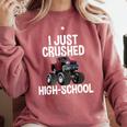 I Just Crushed High School Graduation Monster Truck Shirt Comfort Colors Sweatshirt Crimson