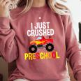 I Just Crushed Preschool Monster Graduation Pre-K Shirt Comfort Colors Sweatshirt Crimson