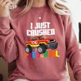 I Just Crushed Preschool Monster Truck Graduation Comfort Colors Sweatshirt Crimson