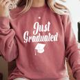 Just Graduated With A Graduation Cap Comfort Colors Sweatshirt Crimson