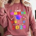I Just Graduated Pre k Graduation 2024 Pre-Kindergarten Comfort Colors Sweatshirt Crimson