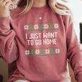 I Just Want To Go Home Ugly Anti Christmas Sweater Introvert Comfort Colors Sweatshirt Crimson
