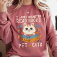 I Just Want To Read Books And Pet Cats Introvert Comfort Colors Sweatshirt Crimson I Just Want To Read Books And Pet Cats Introvert Comfort Colors Sweatshirt Crimson