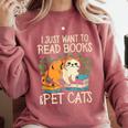 I Just Want To Read Books And Pet Cats Introvert Comfort Colors Sweatshirt Crimson I Just Want To Read Books And Pet Cats Introvert Comfort Colors Sweatshirt Crimson