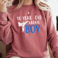 Karate Boy 10 Year Old Kids Shirt Graduation Comfort Colors Sweatshirt Crimson