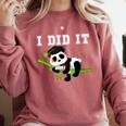 I Did It Kawaii Panda With Graduation Cap Diploma Comfort Colors Sweatshirt Crimson