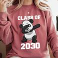 Kids Class Of 2030 Shirt Graduation Dabbing Panda Shirt Comfort Colors Sweatshirt Crimson