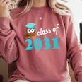 Kids Class Of 2031 Graduation Year T-Shirt Back To School Comfort Colors Sweatshirt Crimson
