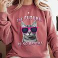 Kids Cool Future Is Bright Kids Graduation Or Birthday Comfort Colors Sweatshirt Crimson