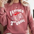 Kids I Crushed 2nd Grade Monster Truck School Graduation Comfort Colors Sweatshirt Crimson