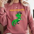 Kids Cute Graduation Dinosaur Smarty Saurus Kinder VPK Pre-k Grad Comfort Colors Sweatshirt Crimson