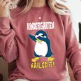 Kids Kindergarten Dabbing Penguin Nailed It Graduation Class 2021 Comfort Colors Sweatshirt Crimson
