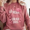 Kids Little Miss Pre-K Grad 2025 Preschool Girls Prek Graduation Comfort Colors Sweatshirt Crimson