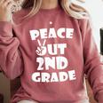 Kids Peace Out 2ND Grade For Graduation Comfort Colors Sweatshirt Crimson