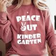 Kids Peace Out Kindergarten For Graduation Comfort Colors Sweatshirt Crimson