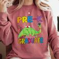 Kids Pre-K Graduate Brontosaurus Dino Pre Kindergarten Graduation Comfort Colors Sweatshirt Crimson