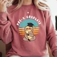 Kids Pre-K Graduate Sloth Cap And Gown Cute Preschool Graduation Comfort Colors Sweatshirt Crimson