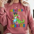 Kids Preschool Graduate T-Rex Dinosaur Preschool Graduation Comfort Colors Sweatshirt Crimson