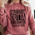 Kids Straight Outta Kindergarten Class Of 2019 Graduation Comfort Colors Sweatshirt Crimson