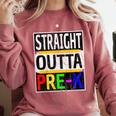Kids Straight Outta Pre-K Graduation Comfort Colors Sweatshirt Crimson