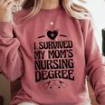 Kids I Survived My Mom's Nursing Degree Nursing School Graduation Comfort Colors Sweatshirt Crimson