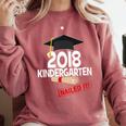 Kindergarten 2018 NAILED IT Graduation Graduate Comfort Colors Sweatshirt Crimson
