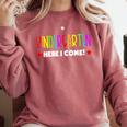 Kindergarten Here I Come Kids Pre-k Graduation Comfort Colors Sweatshirt Crimson