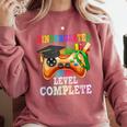 Kindergarten Level Complete Last Day Of School Graduation Comfort Colors Sweatshirt Crimson