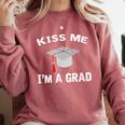 Kiss Me I'm A Grad Graduation T-Shirt Comfort Colors Sweatshirt Crimson