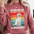 Labrador Retriever Introvert White Lab Comfort Colors Sweatshirt Crimson