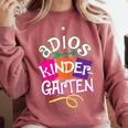 Last Day Of School Adios Kindergarten Graduation Kids Girls Comfort Colors Sweatshirt Crimson